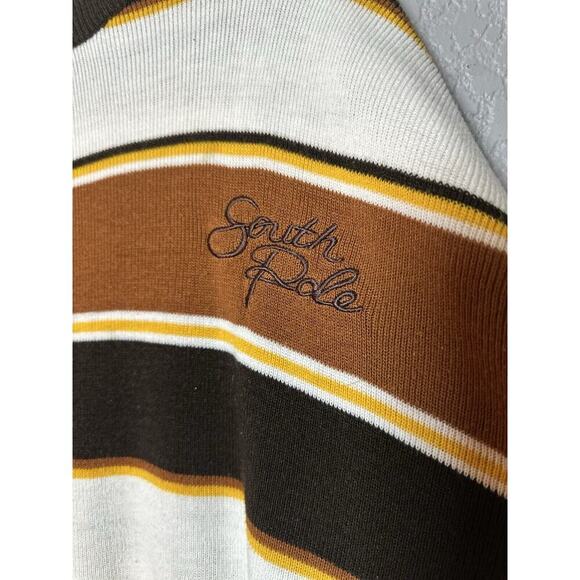 VINTAGE x SOUTHPOLE Short Sleeve Sweater Mens XL Oversized Skateboarding Striped - Picture 3 of 10